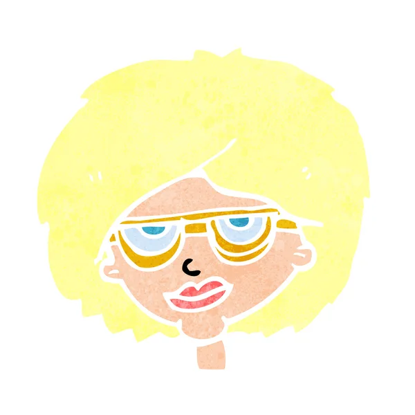 Cartoon woman wearing spectacles — Stock Vector