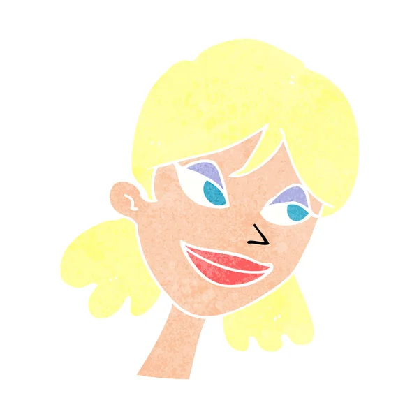 Kreskówka szczęśliwy kobieta twarz — Wektor stockowy