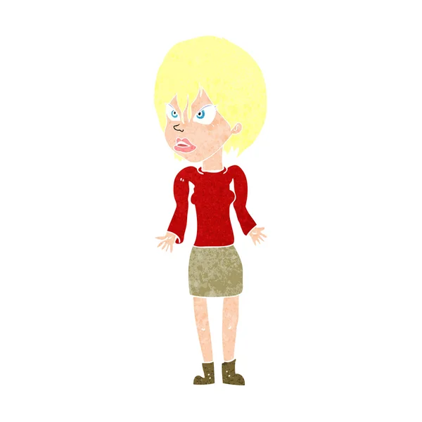 Cartoon geërgerd vrouw — Stockvector