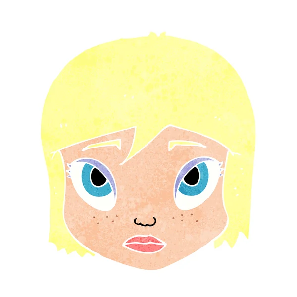 Cara femenina de dibujos animados — Vector de stock