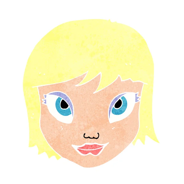 Cara femenina de dibujos animados — Vector de stock