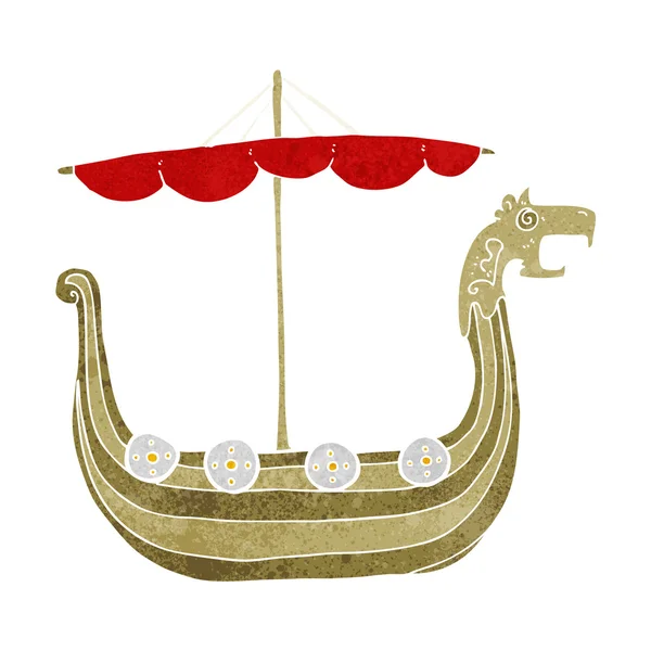 Cartoon viking ship — Stock Vector