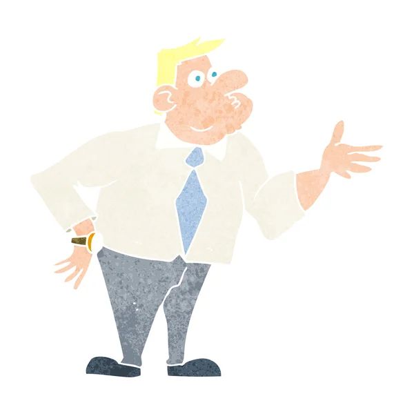 Homem de negócios dos desenhos animados pergunta — Vetor de Stock