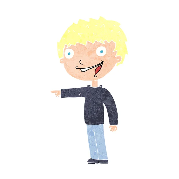 Καρτούν χαρούμενο αγόρι γέλιο — Διανυσματικό Αρχείο