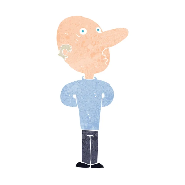 Karikatür kel adam — Stok Vektör