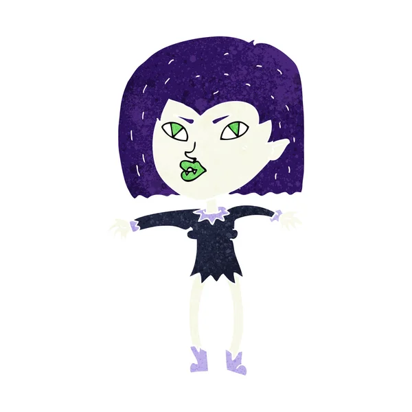 Chica vampiro de dibujos animados — Vector de stock