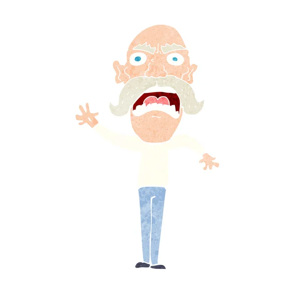 Cartoon angry old man — Stock Vector