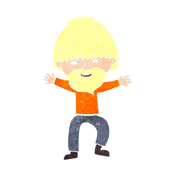 Καρτούν ευτυχισμένος άνθρωπος με γενειάδα — Διανυσματικό Αρχείο