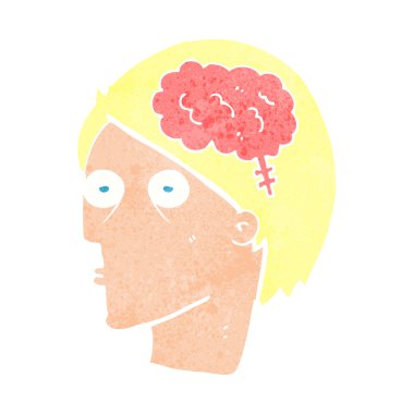 Beyin sembollü çizgi film başı