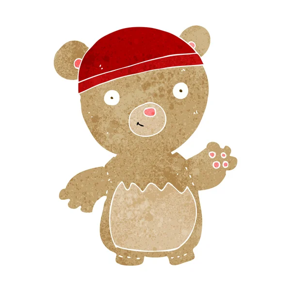 Cartoon teddy bear wearing hat — Stock Vector
