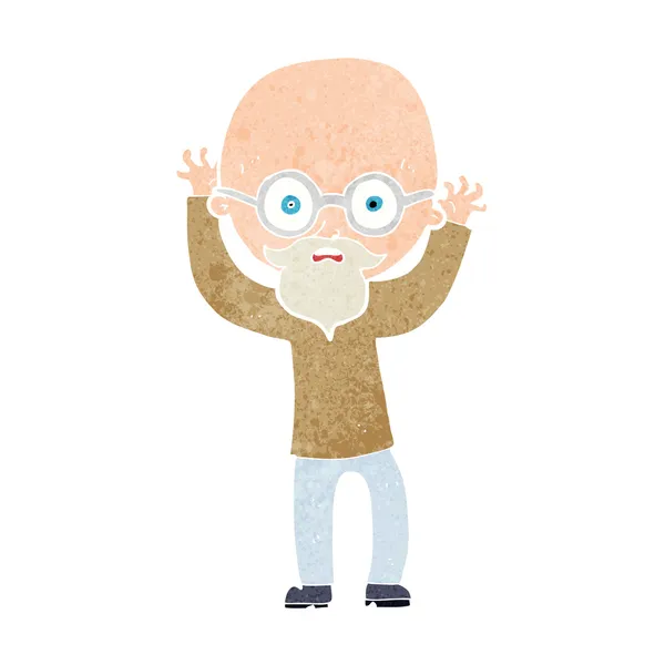 Cartoon stressed bald man — Stock Vector