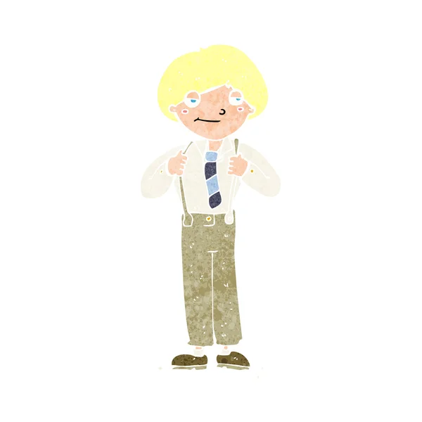 Dessin animé homme portant des bretelles — Image vectorielle