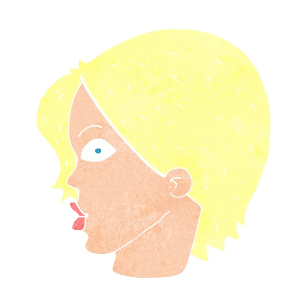 Donna dei cartoni animati con viso ammaccato — Vettoriale Stock