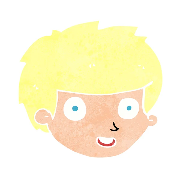 Cartoon happy boy 's face — стоковый вектор