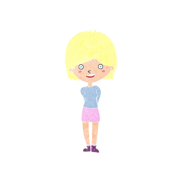 Cartoon vriendelijke vrouw — Stockvector