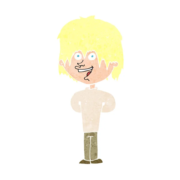 Cartoon gelukkig scruffy jongen — Stockvector