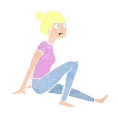 çizgi film kadın oturuyordu