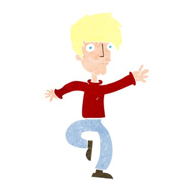 Çizgi film mutlu adam dansı