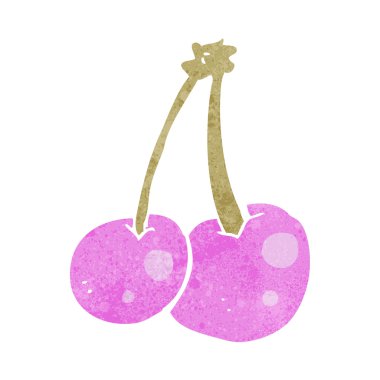 karikatür pembe kiraz