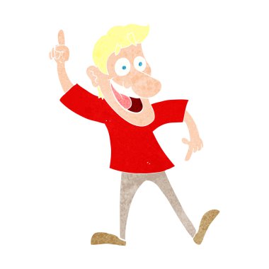 Harika bir fikri olan çizgi film adamı.