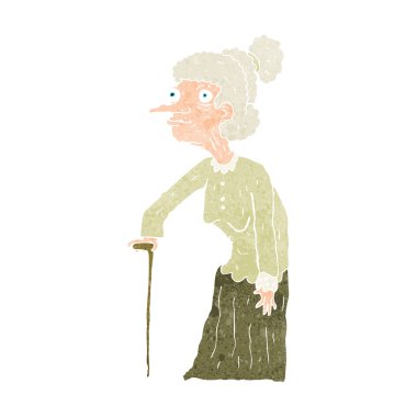 çizgi film yaşlı kadın.