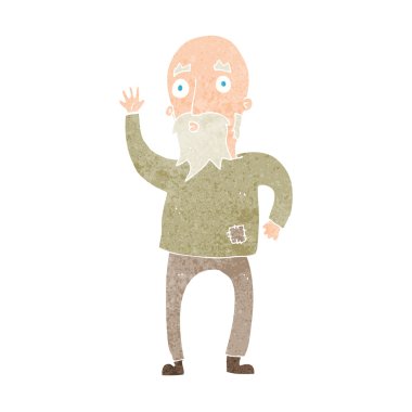 karikatür ihtiyar sallayarak,