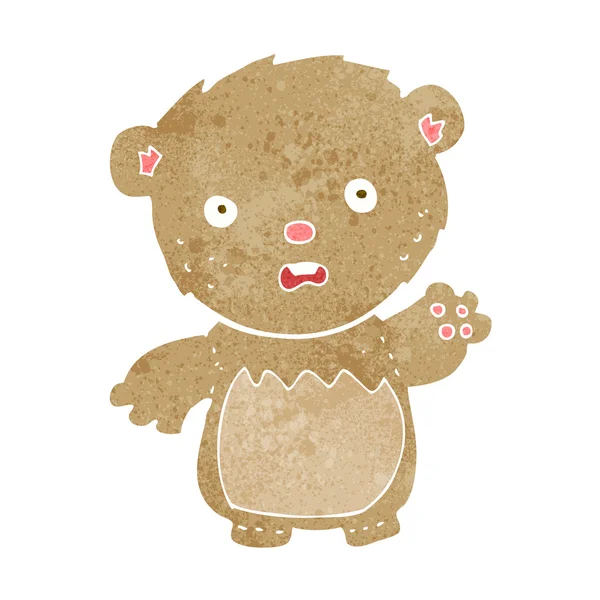 Cartoon worried teddy bear — Stock Vector