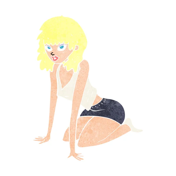 卡通女人拉性感的姿势 — 图库矢量图片