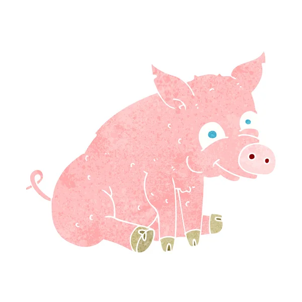 Karikatür mutlu domuz — Stok Vektör