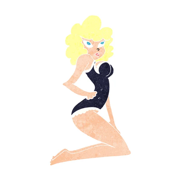 Cartoon pin-up kvinna — Stock vektor