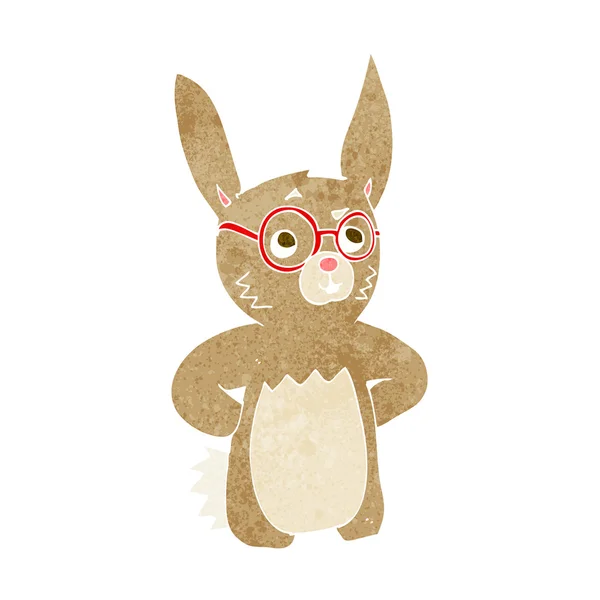 Tecknad kanin bär glasögon — Stock vektor
