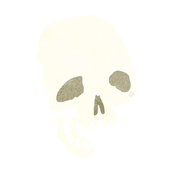 Dibujos animados antiguo cráneo espeluznante — Vector de stock