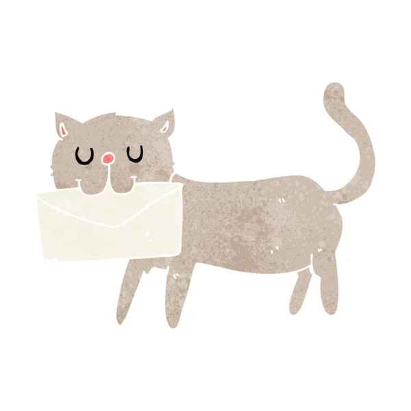 Cartoon cat carrying letter — Stock Vector