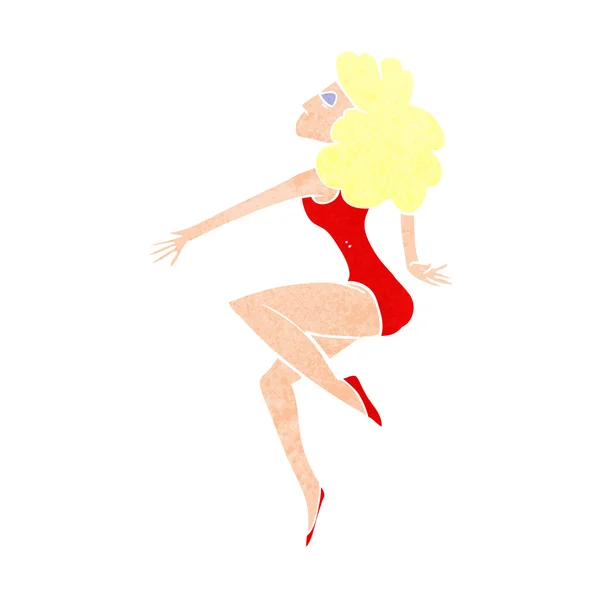 Mulher de dança dos desenhos animados — Vetor de Stock
