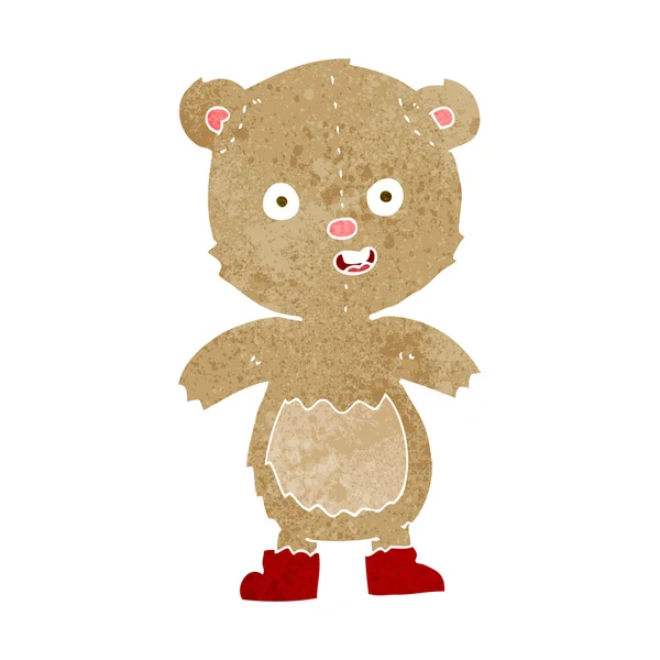 Cartoon happy teddy bear in boots — Stock Vector
