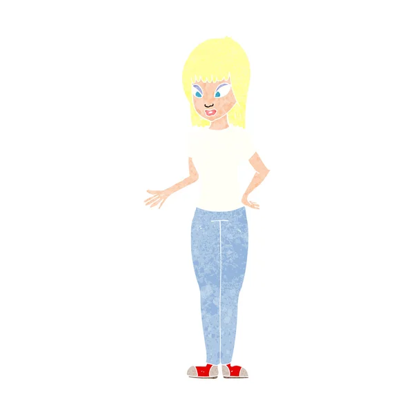 Cartoon vrouw uit te leggen — Stockvector