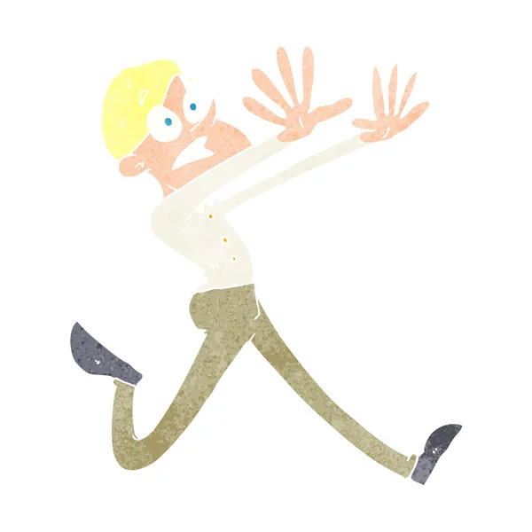 Uomo dei cartoni animati in fuga — Vettoriale Stock