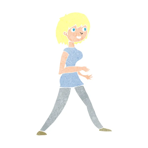 Cartoon woman walking — Stock Vector