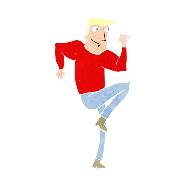 Cartoon man jogging on spot — Stock Vector