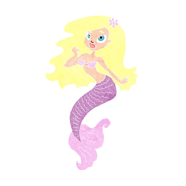 Cartoon pretty mermaid — Stock Vector