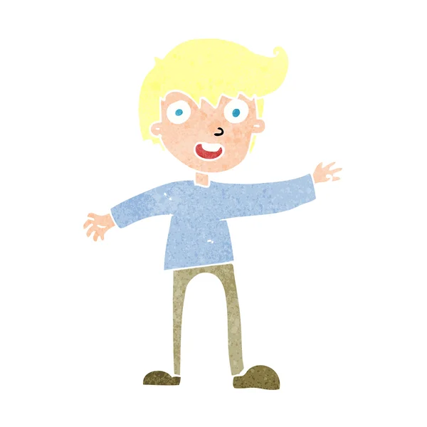 Cartoon excited boy — Stock Vector