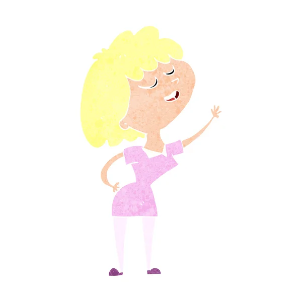 Cartoon glückliche Frau über zu sprechen — Stockvektor