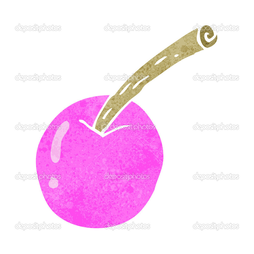 Cartoon pink cherry symbol Stock Illustration by ©lineartestpilot 41141413