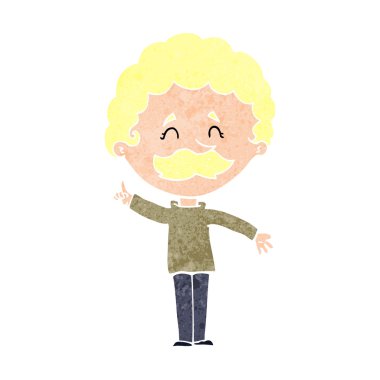 Fikri olan çizgi film adamı.