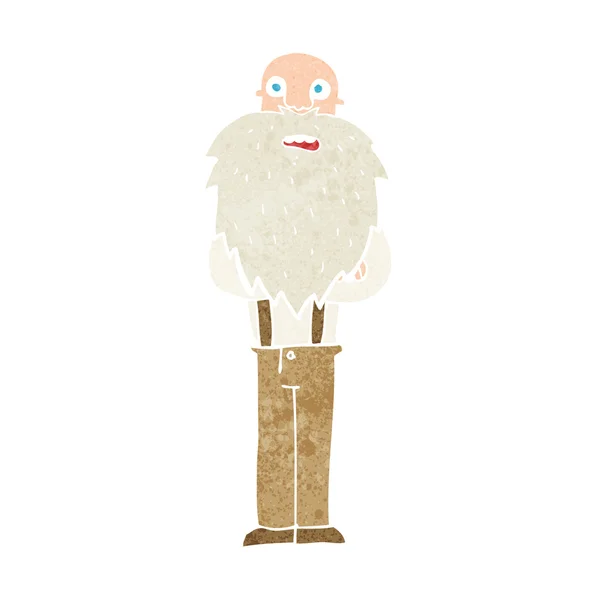 Çizgi film sakallı yaşlı adam — Stok Vektör