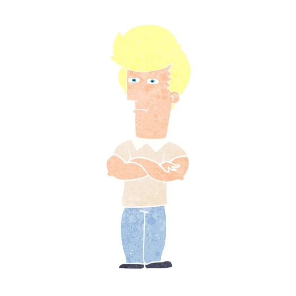 Hombre de dibujos animados con los brazos cruzados — Archivo Imágenes Vectoriales