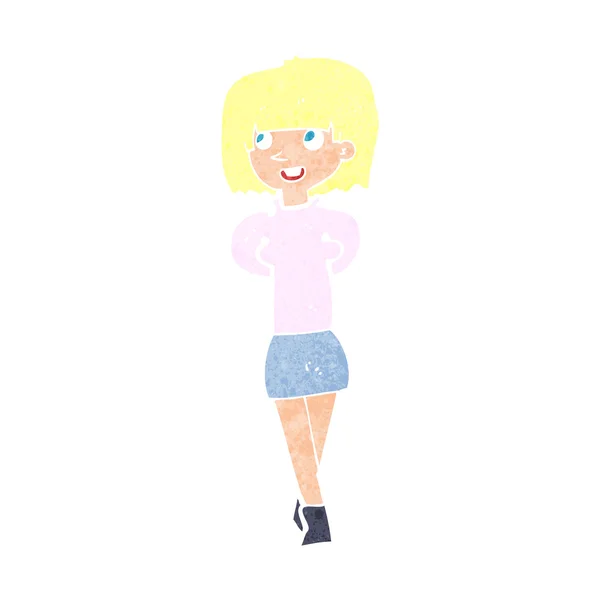Cartoon gelukkig vrouw — Stockvector