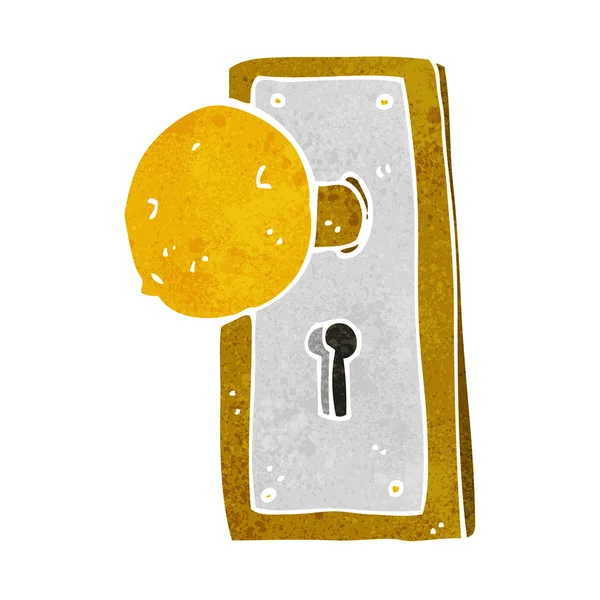 Dessin animé vieux bouton de porte — Image vectorielle