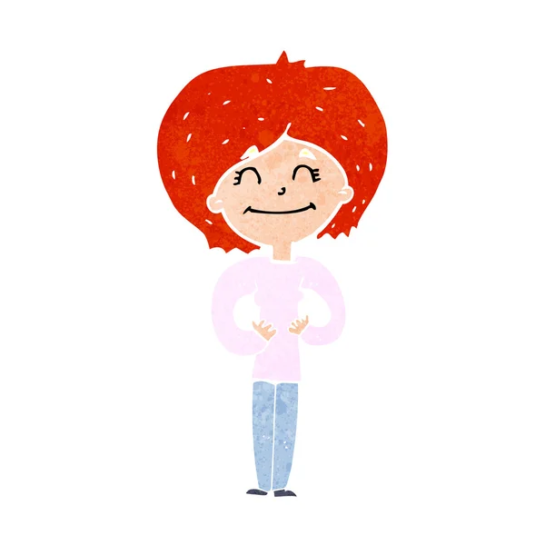 Cartoon gelukkig vrouw — Stockvector