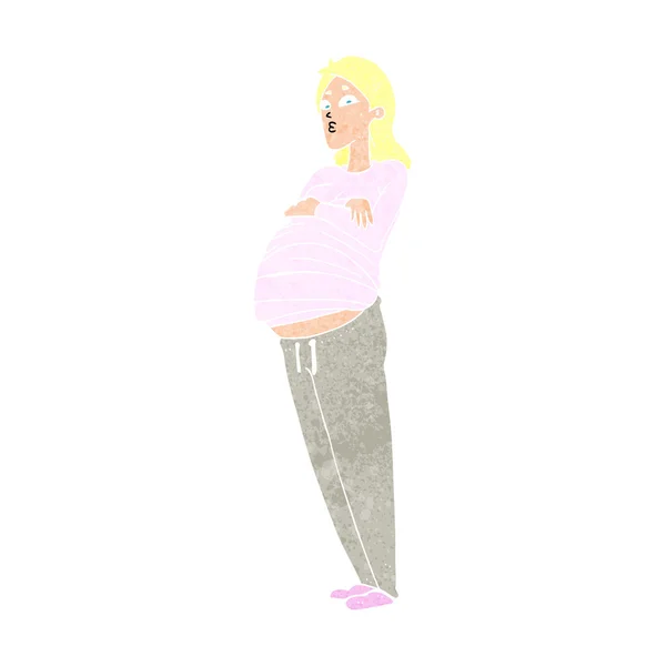 Dessin animé femme enceinte — Image vectorielle